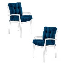 Coussins de chaise de jardin, coussin de siège avec coussins de dossier, coussins de chaise touffetés pliables, coussins de meubles d'extérieur avec