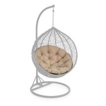 Coussins de siège de balançoire suspendus touffetés d'extérieur pour hamac, coussin d'œuf résistant à l'eau pour jardin, siège de balançoire rond