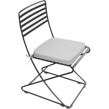 Cuscini per sedie da giardino con lacci, cuscini per sedie da giardino resistenti all'acqua con rivestimento rimovibile facile da pulire, Grigio