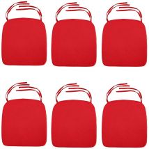 Cuscini per sedie da giardino con lacci, cuscini per sedie da giardino resistenti all'acqua con rivestimento rimovibile facile da pulire, Rosso (6