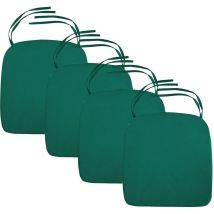 Cuscini per sedie da giardino con lacci, cuscini per sedie da giardino resistenti all'acqua con rivestimento rimovibile facile da pulire, Verde (4