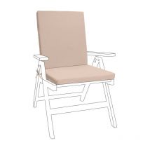 Cuscino del sedile per sedia da giardino, cuscino pieghevole per sedia da giardino con schienale alto con rivestimento con cerniera rimovibile