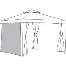 Rideau de remplacement pour tonnelle, rideaux d'extérieur résistants à l'eau pour auvent extérieur, 2.6x1.9 m rideaux d'intimité de jardin, rideaux