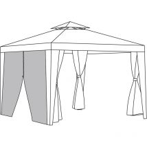 Rideau de tonnelle pour extérieur, rideaux de porte de rechange résistants à l'eau pour auvent, 2.6 x 1.9 m rideaux d'intimité pour terrasse de