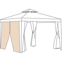 Rideau de tonnelle pour extérieur, rideaux de porte de rechange résistants à l'eau pour auvent, 2.6 x 1.9 m rideaux d'intimité pour terrasse de