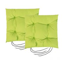 Gardenista - Almohadilla de asiento Copetuda para exteriores con lazos seguros, cojín de jardín cuadrado con relleno de fibra hueca, Almohadilla de