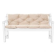 Sitzkissen für Gartenbänke, 110 x 45 cm wasserabweisende getuftete Sitz- und Rückenkissen, 2-Sitzer-Gartenbankpolster mit Füllung - Stein - Gardenista