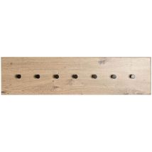 Garderobe murale, Patère murale en bois coloris chêne et métal noir - longueur 80 x profondeur 5 x hauteur 20 cm