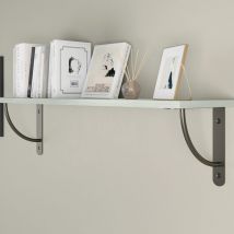 Schwerlast-Regalkonsole Nickel matt Regalwinkel massiv Stahl Garderobenkonsole Regalstütze 220x220mm