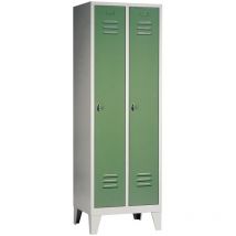 Garderobenschrank Classic B810xT500xH1850 mm ral 7035, 2 Abteile mit 150 mm hohen Füßen