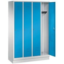 Garderobenschrank mit 100 mm hoher Sockel, 3x Abteile, Abteilbreite in mm: 400, Zylinderschloss Maße in mm (BxTxH): 1200 x 500 x 1800