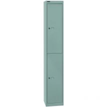 Garderobenschrank Office – Silber – 180,2 cm – 30,5 cm – 30,5 cm – 2 Fächer mit Kleiderhaken