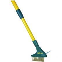 Broszio Tools - gardi rex Unkrautbürste mit Teleskopstiel, ausziehbar, 146cm, Fugenkratzer mit Metallsporn