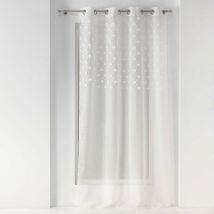 Gardine mit Ösen für Wohnzimmer, 140 x 240 cm, weiß