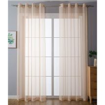 Set Di 2 Tende Trasparenti Con Occhielli, Per Soggiorno, In Voile, Chiusura A Nastro, 175 X 140 Cm (altezza X Larghezza), 203322 - Gardinenbox