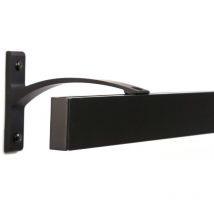 Gardinenschiene Innenlauf Auf Maß 1-läufig Schwarz - Serie Curve 60cm