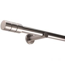 Gardinenstange Auf Maß 25mm 1-läufig Edelstahl-optik Mit Zylinder - Serie Style 600cm