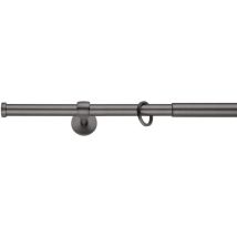 Ondeco Gardinenstange Ausziehbar 1-lauf, Vorhangstange Fenster Wand-deckenmontage, Endstück Cap Komplettgarnitur Teleskopstange 16/19 Mm Mit Ringen - 