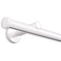 Gardinenstange Innenlauf Auf Maß 20mm 1-läufig Weiß Mit Kappe - Serie Modern 250cm