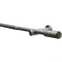 Bastoni e binari per Tende, Effetto Acciaio Inox, 190-340 cm - Gardinia