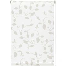 Gardinia EasyFix Rollo mit Blättern weiß beige 100 x 150 cm Rollo