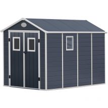 Casetta in Resina da Giardino Gardiun Zoe c 6,99 m² 190x368x226 cm con Pavimento Grigio Antracite