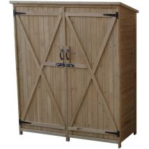 Gartenschrank Gardiun Sundy 140x52x162 cm Massiv Holz für Außenbereich