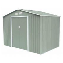 Gardiun - Casetta Metallica da Giardino Leeds 5,30 m² Esterni 277x191x202 cm Acciaio Zincato Verde Chiaro