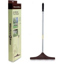 Artificial Grass Rake - Astro Turf Rake with Telescopic Handle & Soft Nylon Brush, Fake Rake for Lawns, Leaves, Soil, Pet Hair and Carpet - Gardtech