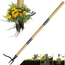 Gardtech - Désherbeur bois Désherbeur manuel à long manche 4 griffes 3 parties amovibles Enlever facilement les mauvaises herbes Jardin