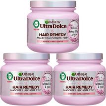 Ultra dolce 3 maschere liscianti per capelli lunghi effetto illuminante 1 minuto di posa con acqua di riso 340 ml - Garnier