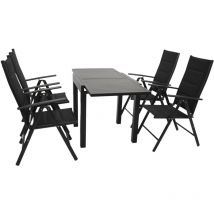 Garnitur alcudia 5-teilig, Alu + Kunstgewebe schwarz