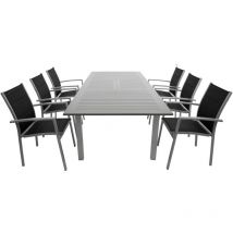 Garnitur Bajazzo 7-teilig, Aluminium + Kunstgewebe Schwarz
