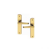 Ouvre&deco - Ouvre&Déco - 2 poignées de porte victoria sans trou, laiton poli satiné entraxe 165 mm