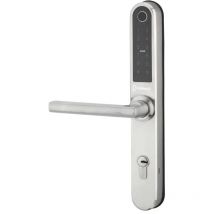 Paire de poignées connectées Intelock Multi, pour porte d'entrée, entr'axes 70mm, argent