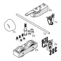 Garniture junior 40/80 gp - Pour 1 vantail : 40 gp - Charge : 40 kg Hawa