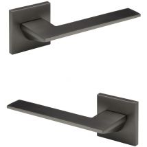 Garniture porte design, poignée porte chambre wc / salle bain aluminium - Ricardo Borelli Q01: graphite mat, Poignées de porte