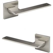 Garniture porte design, poignée porte chambre wc / salle bain aluminium - Ricardo Borelli Q01: nickel mat, Poignées de porte