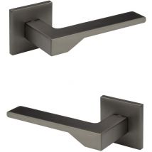 Garniture porte design, poignée porte chambre wc / salle bain aluminium - Ricardo Borelli Q02: graphite mat, Poignées de porte