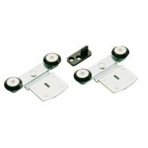 Garnitures pour fixation à plat pour porte coulissante – Roulette – Diamètre roue, Charge maximale, Hauteur, Matières, Quantité par pack, Mode de 