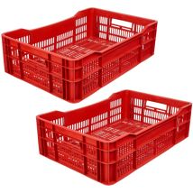 Garronda 2 Pack Belüftete Eurobox 60 X 40 X 17 Cm Aus Kunststoff Hdpe Stapelbare Aufbewahrungsbox Für Transport Lagerung Von Waren Sowie Erntegütern 