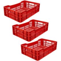 Garronda 3 Pack Belüftete Eurobox 60 X 40 X 17 Cm Aus Kunststoff Hdpe Stapelbare Aufbewahrungsbox Für Transport Lagerung Von Waren Sowie Erntegütern 