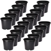 Garronda Blumentopf Kunststoff Pflanztopf Rund Kräutertopf Anzuchttöpfe Blumentopf Schwarz Für Innen Und Aussen 11cm Gd-0025 (20 Stück - Schwarz, 11cm