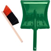 Garronda Kehrschaufel Set Mit Komplett Aus Metall Gefertigter Schaufel Und Handfeger Aus Holz Und Synthetik Kehrbesen Für Haushalt Gd-0172 (schwarz/