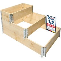 Garronda Naturbelassene Hochbeete Für Garten Palettenrahmen Hochbeet Holz Für Pflanzen Blumen Kräuter Obst Und Gemüse Natural 3-tlg. Set 3 