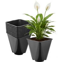Garronda Pflanztopf Kunststoff 18 X 18 X 20 Cm (5l) 10er Set Eckig Abgerundet Mit Drainagelöchern Blumentopf Robust Für Garten Gewächshaus Balkon 
