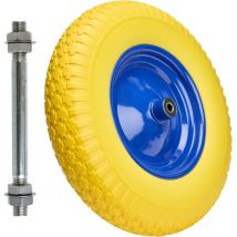Garronda Pu Vollgummirad 4.80/4.00-8 Pannensicher Wartungsfrei Bis 100 Kg Schubkarrenrad Ersatzrad Schubkarre Mit Achse Stahlfelge Kugellager Für 
