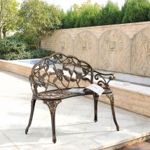 Gartenbank Monfalcone Gusseisen im Antik-Design Bronze [ Casa.pro