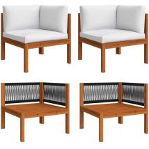 Garten-ecksofas 2 Stk. Mit Auflagen Akazie Massivholz
