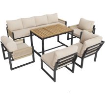 Garten Essgruppe Für 7–8 Personen, Gartenlounge-set, Wetterfeste Sitzgarnitur Für Garten, Balkon Und Terrasse, Moderne Gartengarnitur
